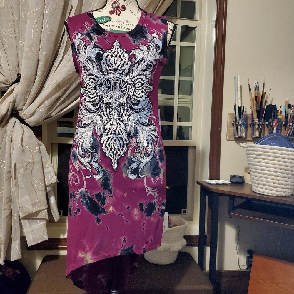 High low magenta purple dress